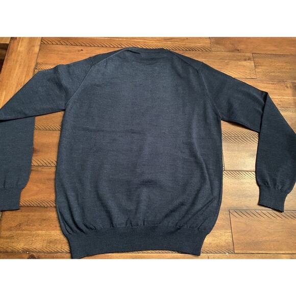Navigare Mens Large Acrylic + Wool Blend Mens Sweater LARGE Blue/Gray Color Read - Picture 7 of 8